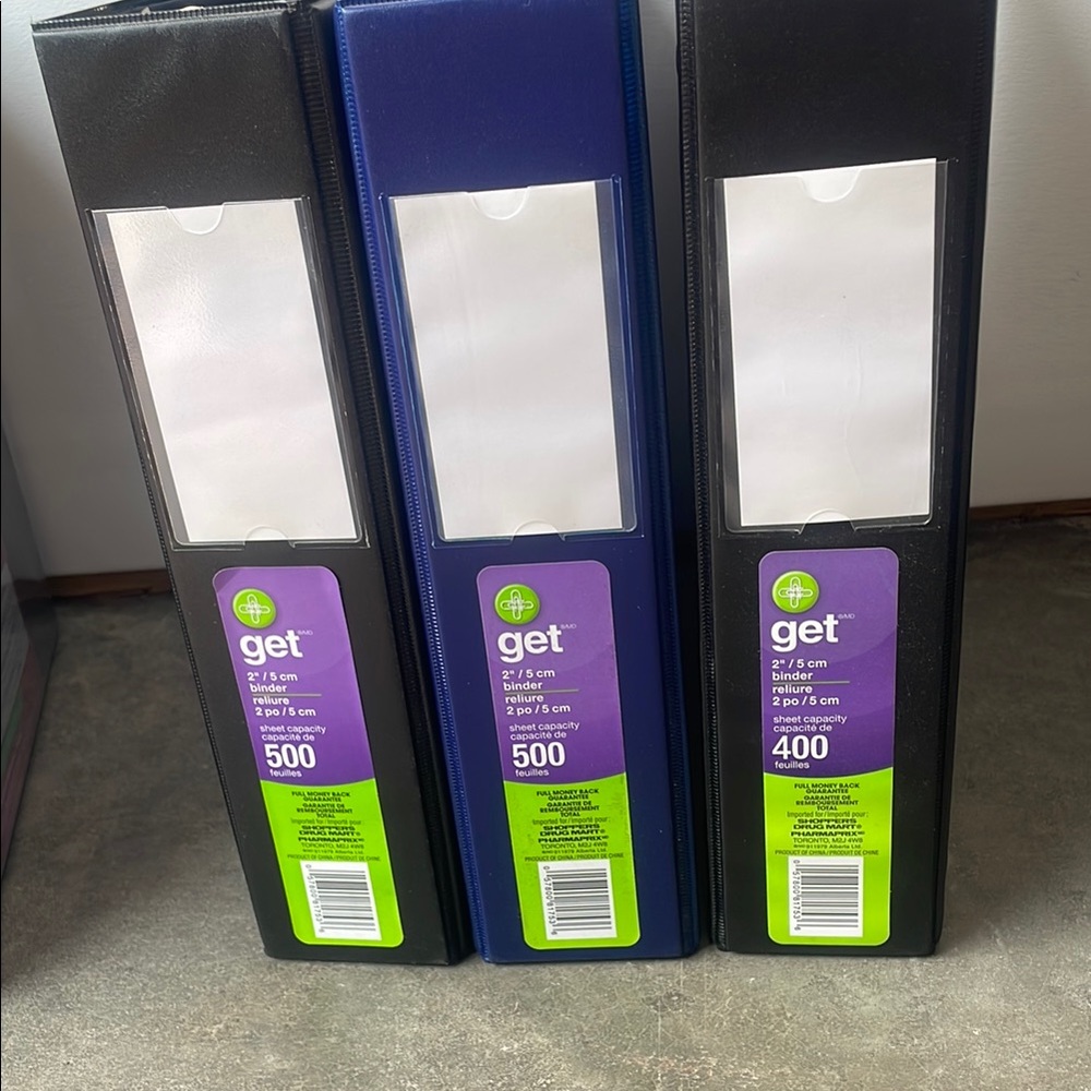 3 2” Black and Blue Binder Set new